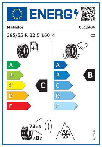 385/55 R22,5 Matador F HR 4 160K - energetický štítok